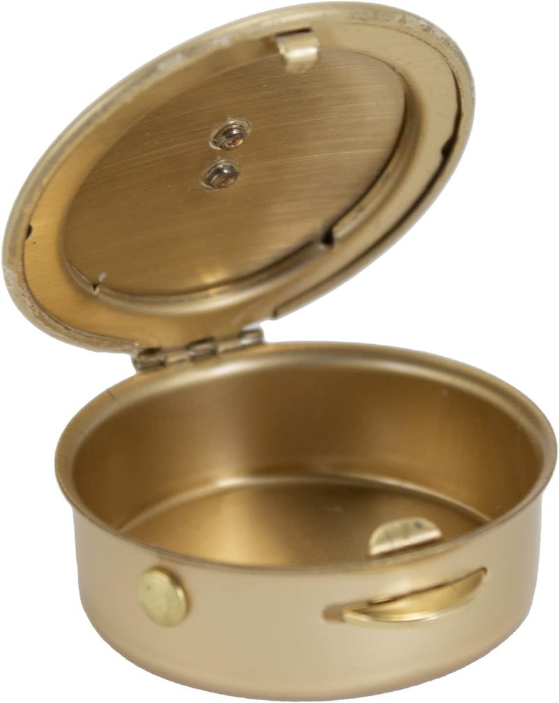 Cathedral Art Polished Brass PYX with Cross - Pill/Keepsake Box, 1.5"x1.5"x0.5" - Image 2