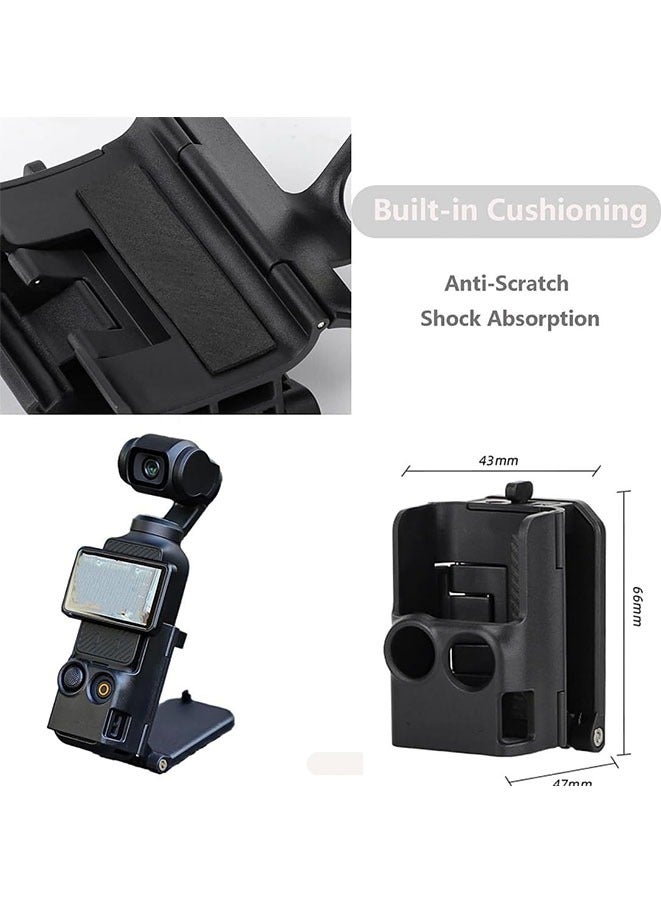 Magnetic Camera Desktop Base Stand Holder Expansion Adapter Mount Bracket Compatible with Osmo Pocket 3 Accessories Adjustable Clip Clamp Mount with Expand Frame for Osmo Pocket 3 Black  - Image 2