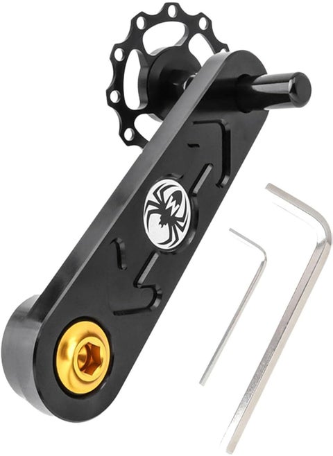 Bike Chain Guide - MTB Cycle Single-speed Chain Tensioner - Anti Skidding Auxiliary Device with Hollowed Single Disc Sprocket - Adapt to 13 to 23T Mountain Bicycle