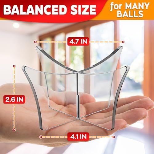 LIBERHAUS Basketball Stand Display & Holder – Non-Slip Mount Soccer Ball Stand Display with Acrylic Design for Sports Memorabilia & Trophy Showcase – Fits Basketball, Football, Volleyball, Rugby & Room Decor - Image 2
