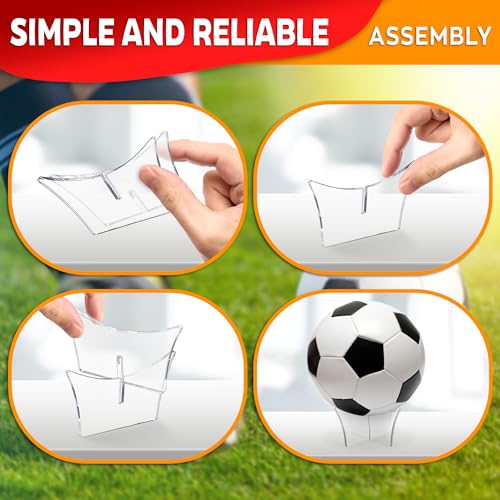 LIBERHAUS Basketball Stand Display & Holder – Non-Slip Mount Soccer Ball Stand Display with Acrylic Design for Sports Memorabilia & Trophy Showcase – Fits Basketball, Football, Volleyball, Rugby & Room Decor - Image 5