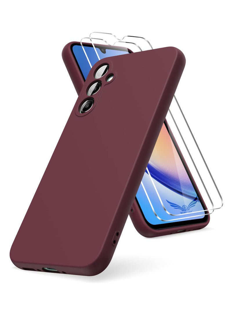 بورتوني جراب Samsung Galaxy A34 5G مع أفلام حماية مزدوجة الشاشة غطاء واقٍ من السيليكون السائل الناعم المقاوم للصدمات - Image 1