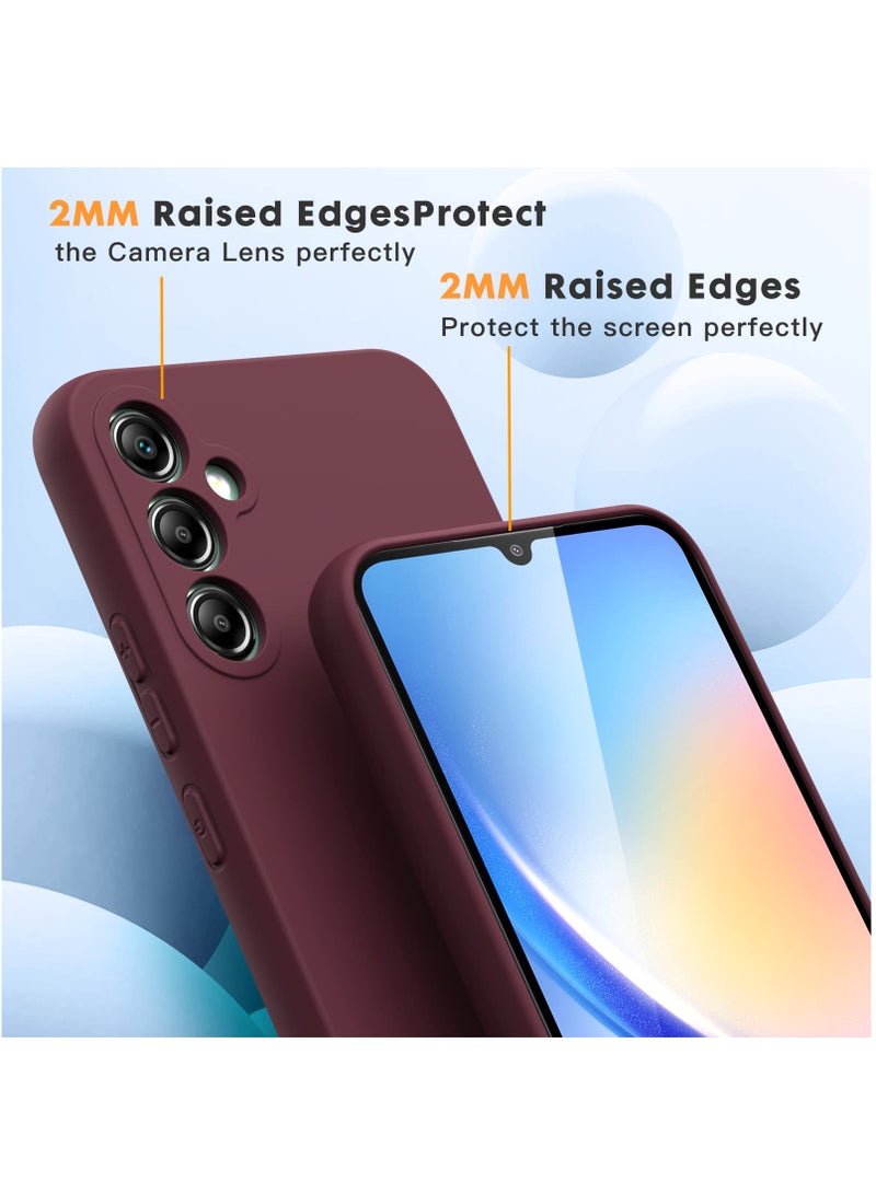 بورتوني جراب Samsung Galaxy A34 5G مع أفلام حماية مزدوجة الشاشة غطاء واقٍ من السيليكون السائل الناعم المقاوم للصدمات - Image 4