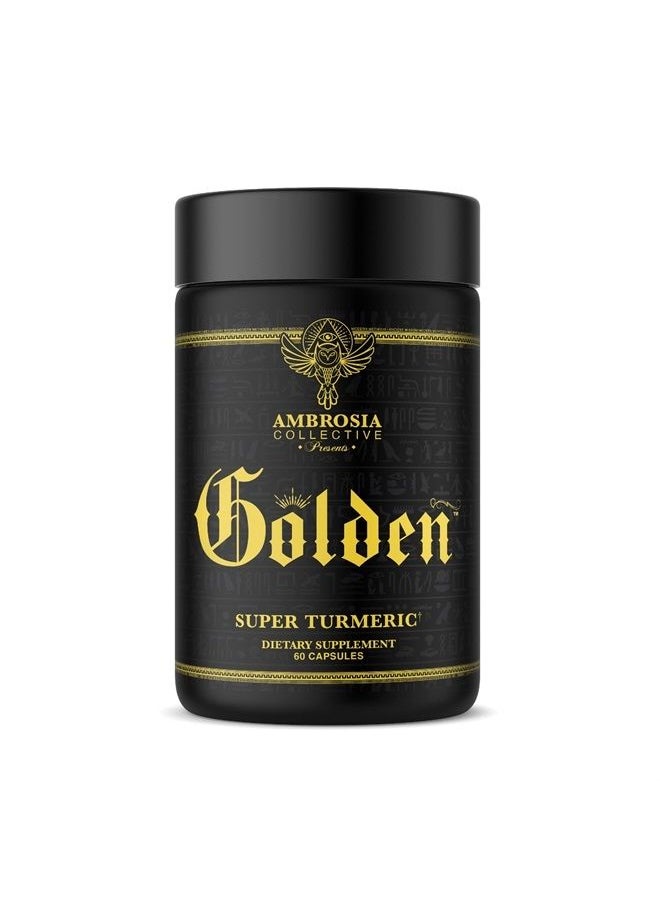 Ambrosia - Golden Super Turmeric | Bioavailable Curcumin | Support Healthy Gut & Brain Health | Joint Support | 765mg of Active Curcuminoids | 60 Veggie Capsules (30 Day Supply) - Image 1