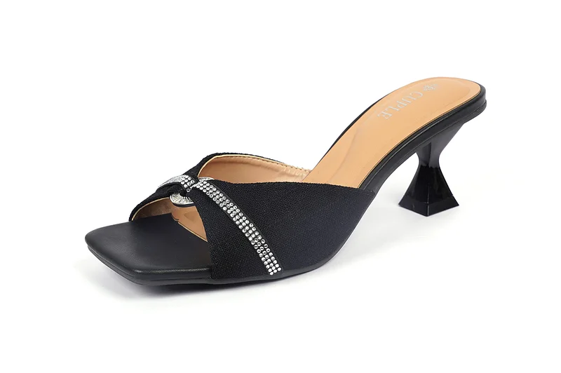 Cuple Womens embelished heeled mules Sandals