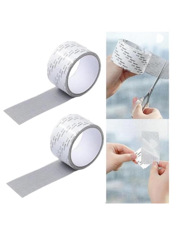 BWSJ Window Screen Repair Tape, Fiberglass Covering Mesh Tape, SelfAdhesive Screen Door Mesh Repair Kit Patch for Window Door Tears Holes  2 Roll Grey 5CM x 2M - Image 1