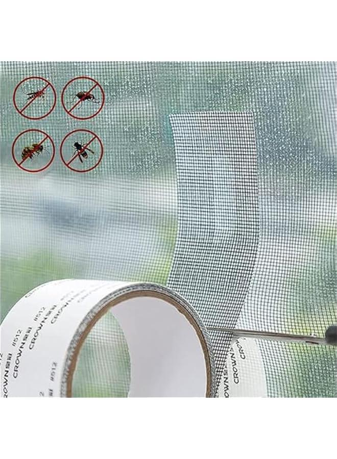 BWSJ Window Screen Repair Tape, Fiberglass Covering Mesh Tape, SelfAdhesive Screen Door Mesh Repair Kit Patch for Window Door Tears Holes  2 Roll Grey 5CM x 2M - Image 2