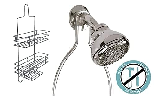 LEKORED Stainless Steel 3 Tier Bathroom Storage Shelf Hanging Rack Shower Caddy Holder Organizer Metal Chrome Plated Storage For Shampoo Conditioner Soap Towel Bathroom Accessories Rack - Image 5