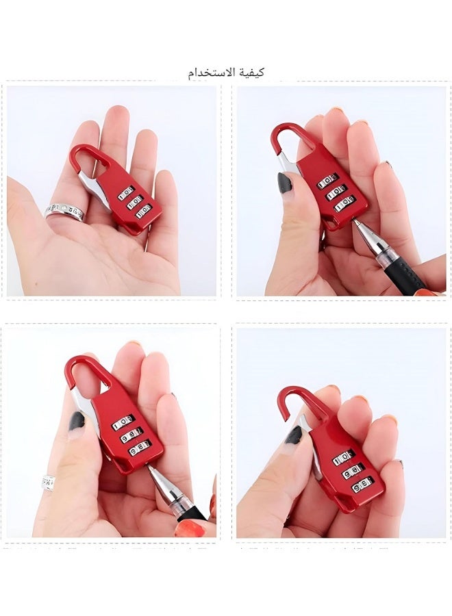 قفل أمان صغير مكون من 3 أرقام لحماية موثوقة أثناء التنقل- لشنط السفر واللاب توب والخزائن ( متعدد الالوان) - Image 3