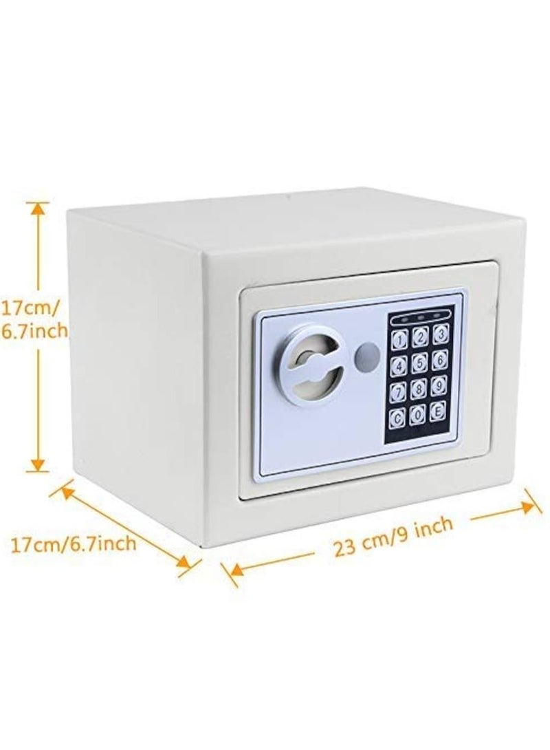 RENOVO Digital Safe Box With Electronic Keypad and Key Lock White 170 MM - Image 2