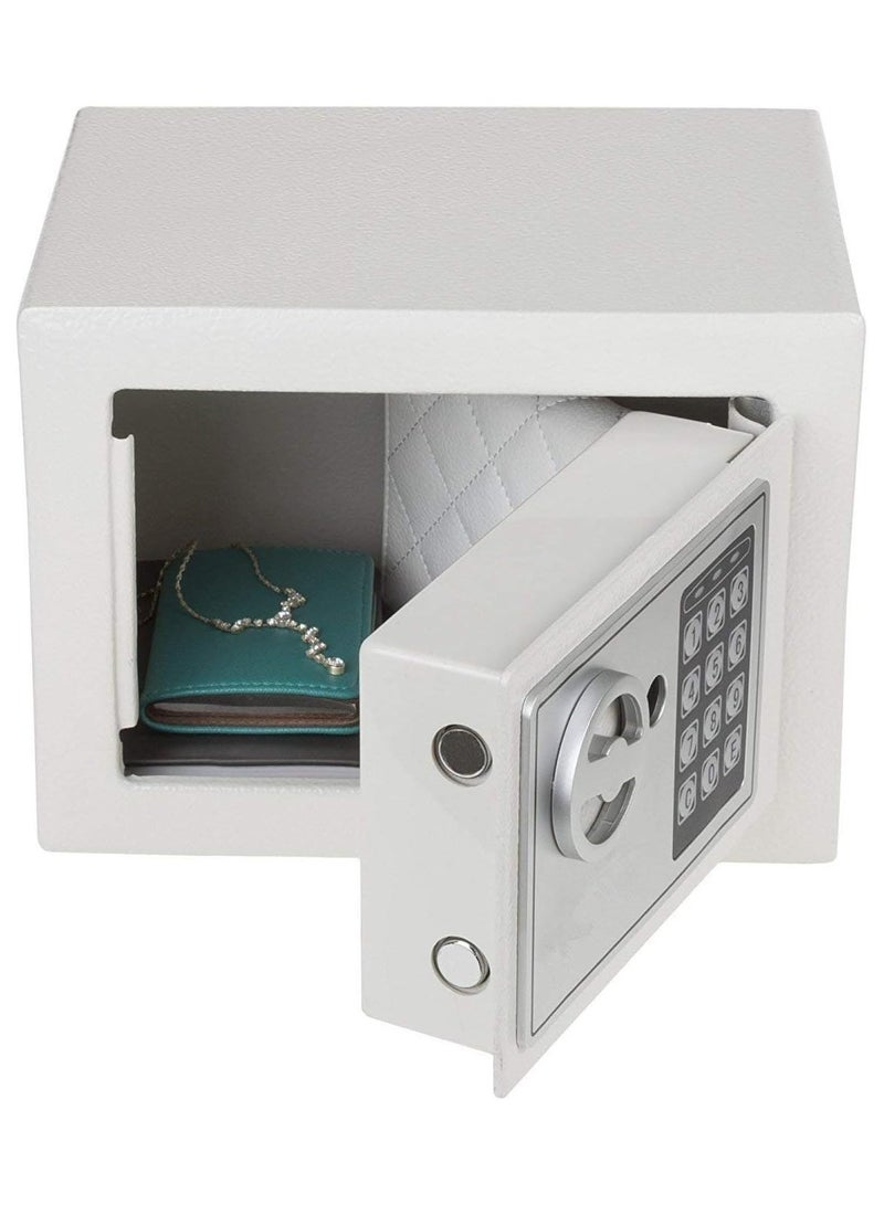 RENOVO Digital Safe Box With Electronic Keypad and Key Lock White 170 MM - Image 3