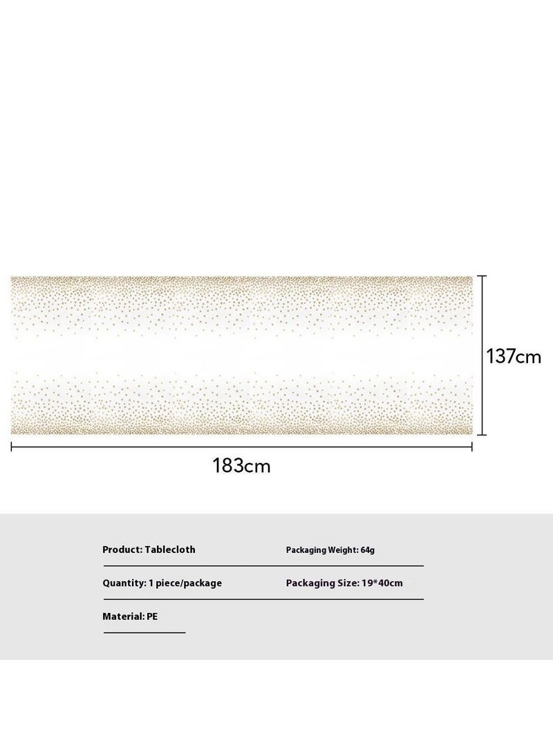 White and Gold Party Disposable Tableware Set for 20 Guests, Gold Paper Plates and Napkins Party Supplies Set Gold Dot Tablecloth - Image 5