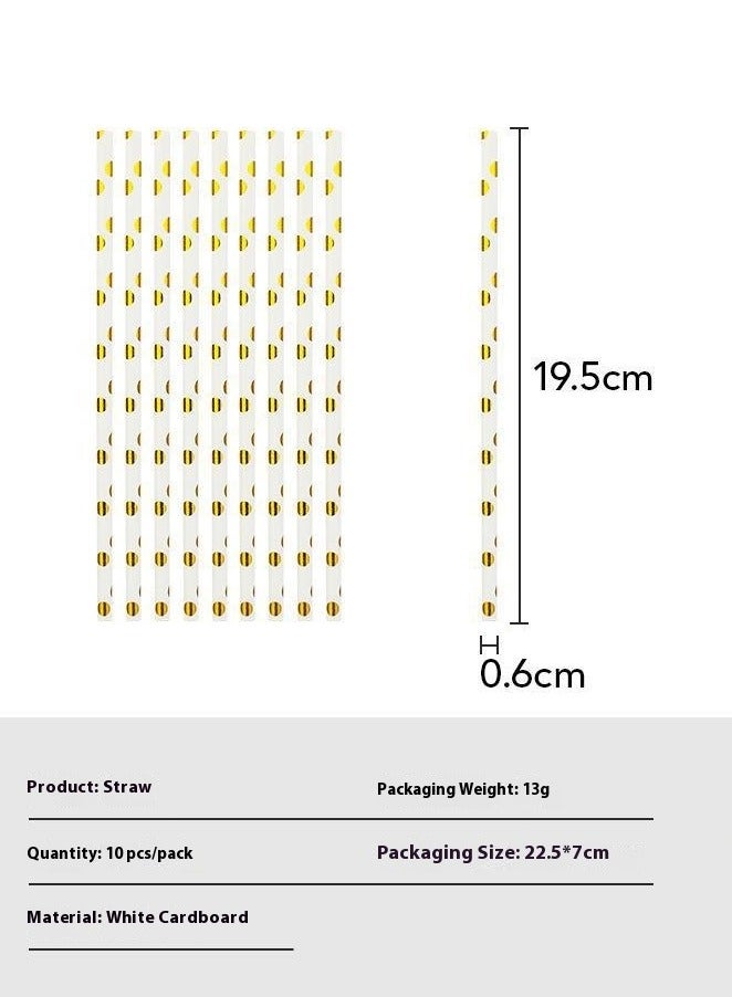 White and Gold Party Disposable Tableware Set for 20 Guests, Gold Paper Plates and Napkins Party Supplies Set Gold Dot Tablecloth - Image 4