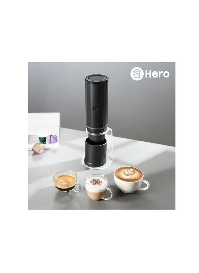 zerohero Electric Portable Espresso Machine,15 Bar Mini Coffee Maker,One Button Start, USB-C & Car Charger, Lightweight Espresso Maker for Camping ,Travel, Hiking, Office (Capsules not included)