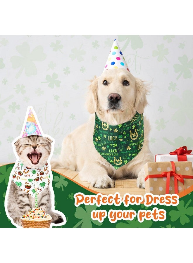 Reginary 72 Packs St. Patrick's Day Dog Bandanas Bulk Shamrock St. Patrick's Day Green Soft Dog Scarf Adjustable Pet Puppy Bibs Triangle Puppy Bibs Adjustable Cat Bandana for Pet Costume Accessories - Image 4