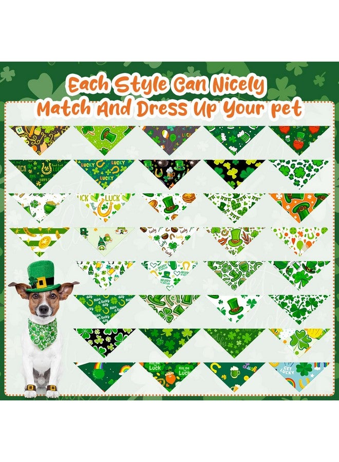 Reginary 72 Packs St. Patrick's Day Dog Bandanas Bulk Shamrock St. Patrick's Day Green Soft Dog Scarf Adjustable Pet Puppy Bibs Triangle Puppy Bibs Adjustable Cat Bandana for Pet Costume Accessories - Image 3