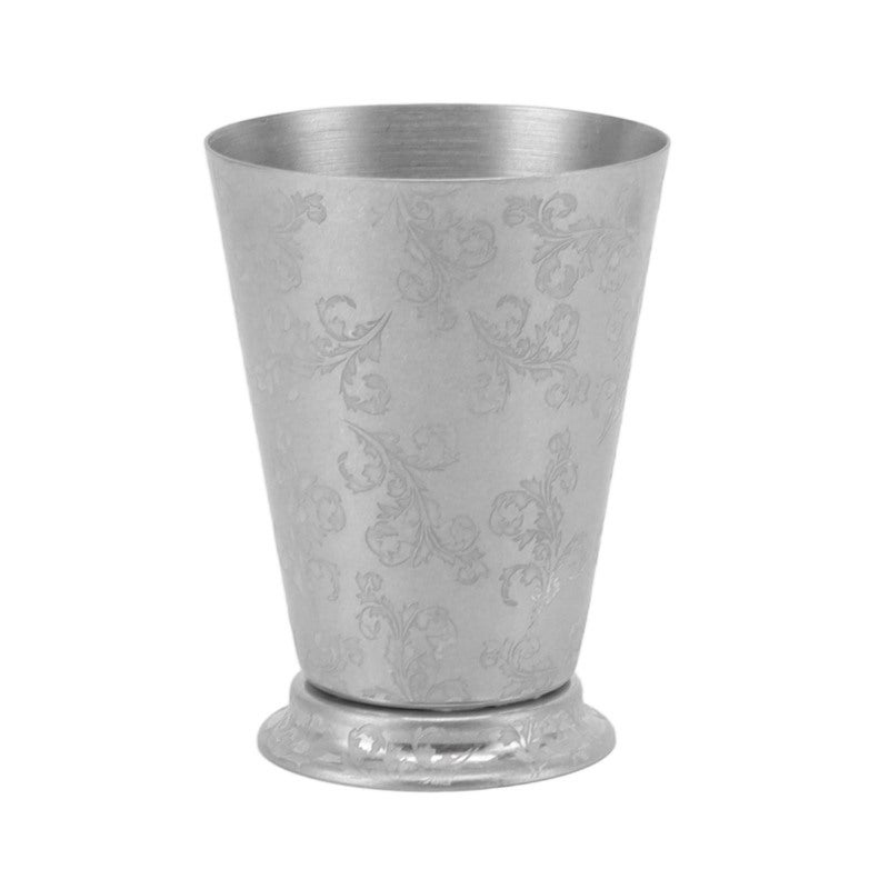 Stainless Steel Mint Julep Cup - 1 Vintage Style Leaf Texture Cocktail Glass for Home Bars, Professional Bartenders and Cocktail Lovers - Image 2