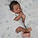 Zero Pam Black Reborn Baby Dolls Boy 18 in Realistic Baby Doll African American Newborn Baby Silicone Baby Doll Black Reborn Dolls Cloth Body with Accessories - Image 3