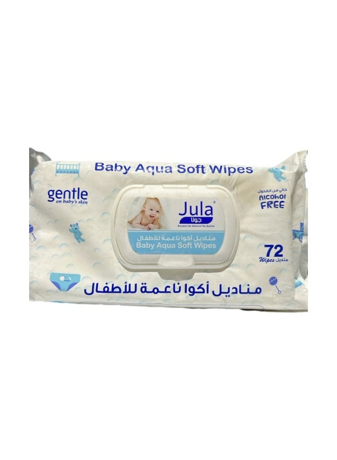 مناديل مبللة للأطفال ناعم ولطيف علي بشرة الطفل 72 منديل