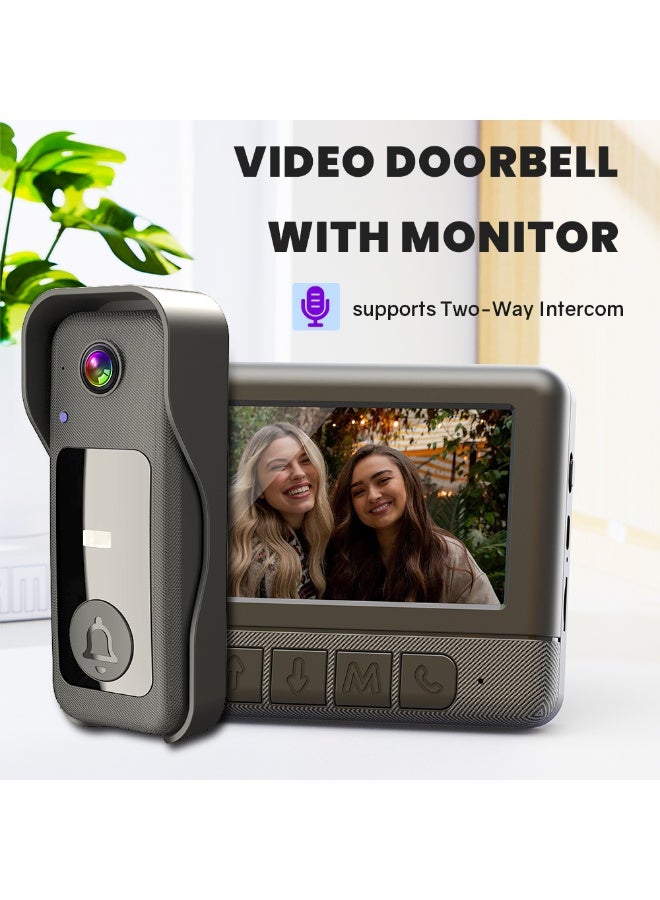 X6 Wireless Video Doorbell Monitor – 4.3” LCD Screen, 480P HD Camera, Night Vision, Two-Way Audio Intercom, Smart Home Security Device - Image 2