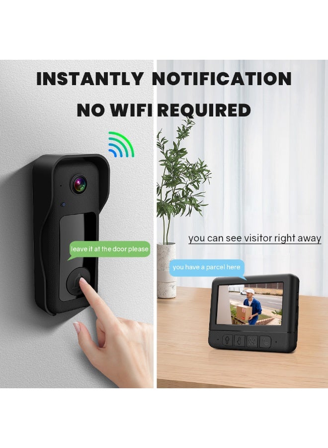 X6 Wireless Video Doorbell Monitor – 4.3” LCD Screen, 480P HD Camera, Night Vision, Two-Way Audio Intercom, Smart Home Security Device - Image 3