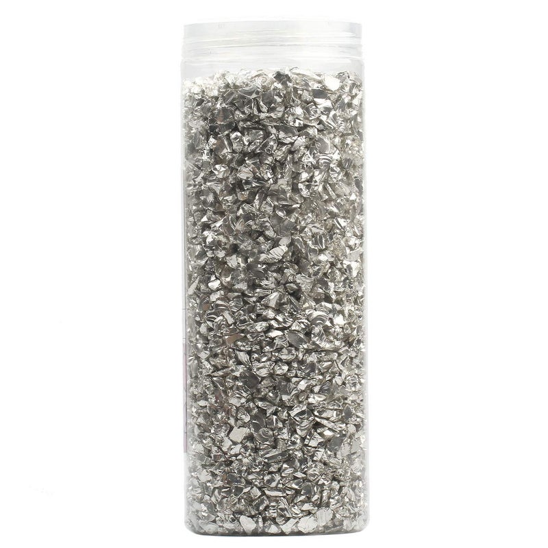 ZenQ Crushed Glass for Crafts Resin Art Silver 15 lbs