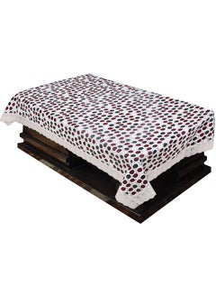 CRAFT CITY White Color Polka Dots Print Center/Dining Table Cover for 2/4/6 Seater Table Cloth/Water and dust with Oil-Proof PVC Rectangular Shape (40x60 inch)