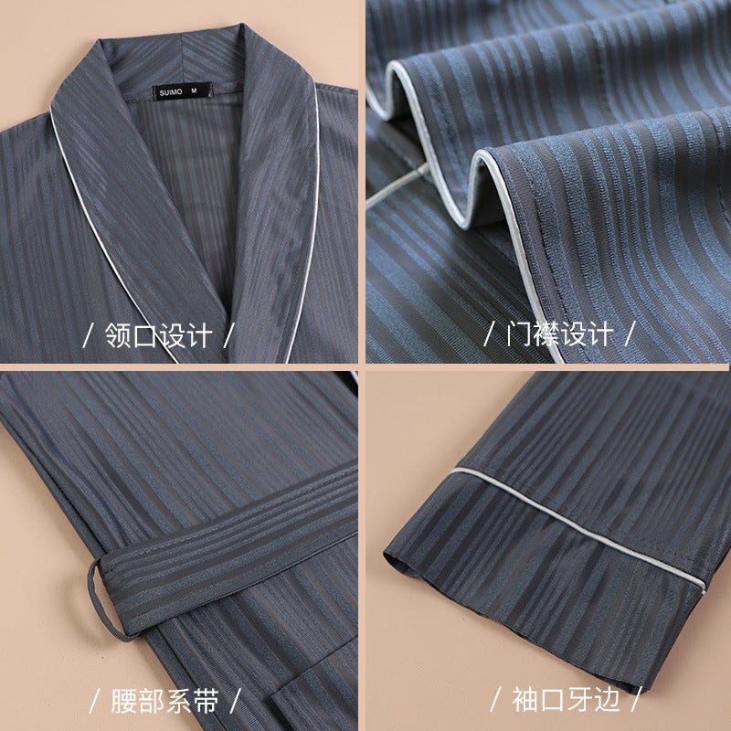 New Absorbent Nightgown For Men In , Cool And Thin Couple Bathrobe, Summer Mid-Length Dressing Gown, Bathrobe For Women - Image 4