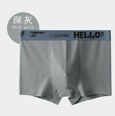 Mens Cotton Boxer Briefs Breathable Large Size Dark gray  - Image 1