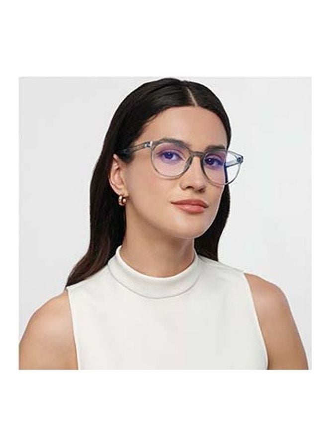 لينسكارت بلو نظارات للكمبيوتر زيرو باور بشكل مستدير ضد اللمعان بعدسة ضد الضوء الأزرق طراز LB E14061 - مقاس العدسة: 52 مم - Image 4