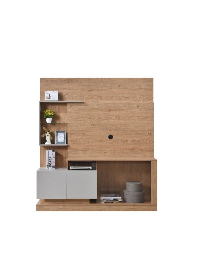 Pan Home Sherel Entertainment Unit Upto 60 Inches - Oak ~ Dark Oak - Image 1