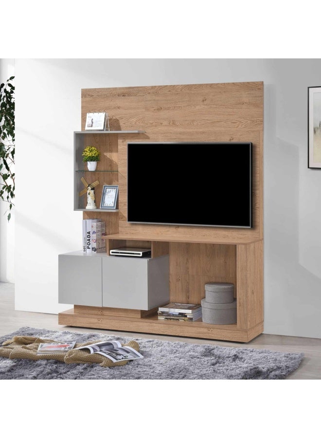 Pan Home Sherel Entertainment Unit Upto 60 Inches - Oak ~ Dark Oak - Image 2
