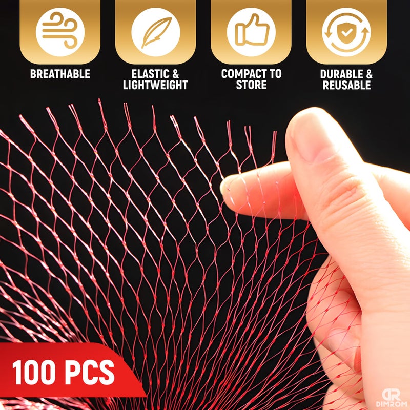 DIMROM 100 Pieces Reusable Nylon Mesh Net - Fruit and Vegetable Storage 24""L - Seafood Boil Bags Red Mesh Net Bag Small Netting for Produce Ideal for Onion Potato Garlic Storage Shellfish Crab Crawfish Sacks - Image 3