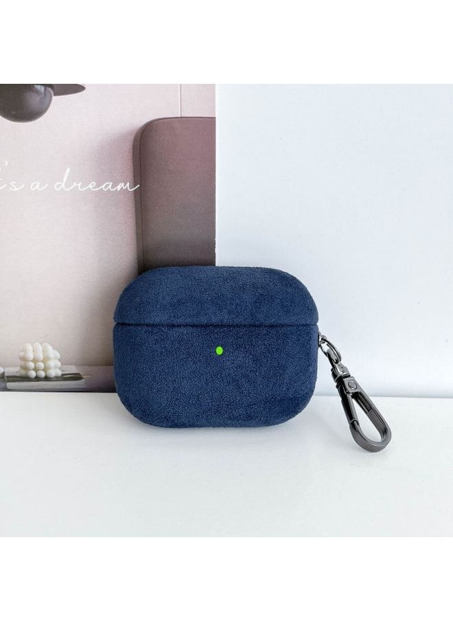 Generic - Flip Cover Fashion Business Headphone Case For AppleAirpods2 Generation 3 Generation Pro Fleece-lined Lanyard Bluetooth Headphone Case-Color:Blue-Model:Airpods 4 (2024 Model) - Image 1