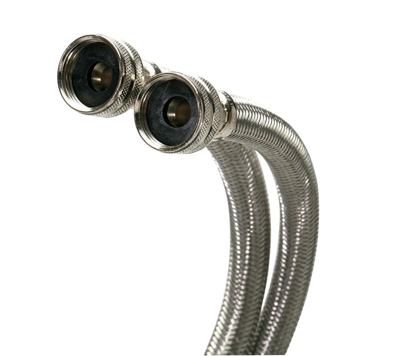 Fluidmaster B9WM72HE High Efficiency Washing Machine Connector, Braided Stainless Steel - 3/4 Hose Fitting x 3/4 Hose Fitting, 6 Ft. (72-Inch) Length - Image 5