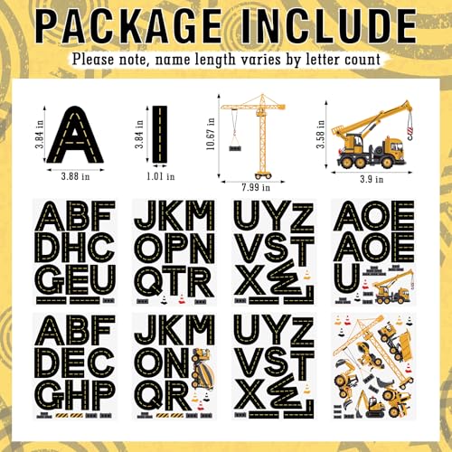 YooNotee 8 Sheets Personalized Wall Decals Large Letter Stickers Name Stickers Nursery Wall Decal for Bedside Bedroom Classroom Home DIY Crafts (Smooth Surface ONLY) - Image 3