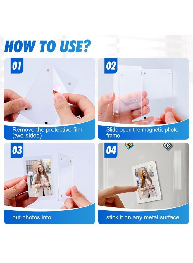 ESRICH 36 Pack-Acrylic Fridge Magnetic Frame, Mini Picture Frames, Double Sided Photo Magnet Frames for Refrigerator,Mini Clear Picture Frame, Gifts (2.36 x 3.54Inch) - Image 3