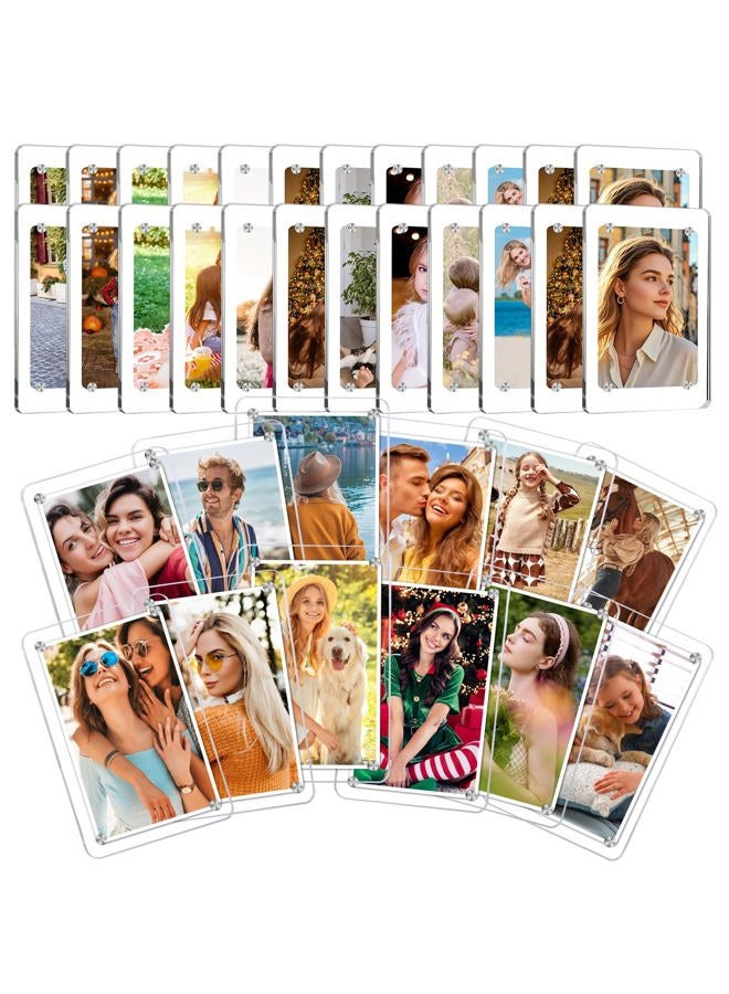 ESRICH 36 Pack-Acrylic Fridge Magnetic Frame, Mini Picture Frames, Double Sided Photo Magnet Frames for Refrigerator,Mini Clear Picture Frame, Gifts (2.36 x 3.54Inch) - Image 1
