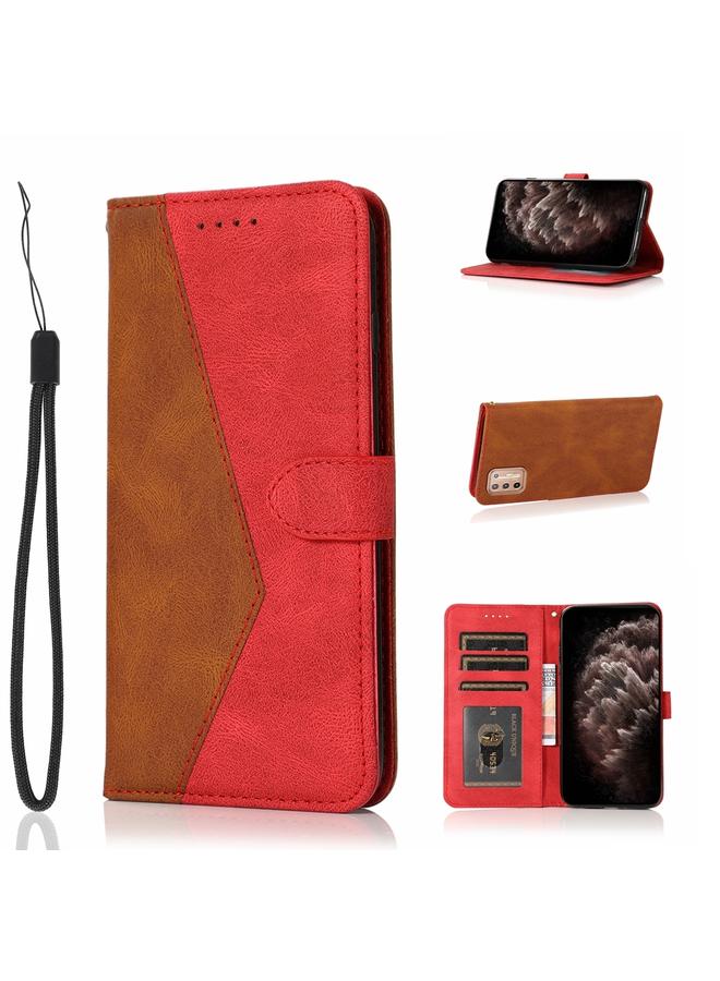 S-TOP Case For Motorola Moto G9 Plus Dual-color Stitching Leather Phone Case - Image 1