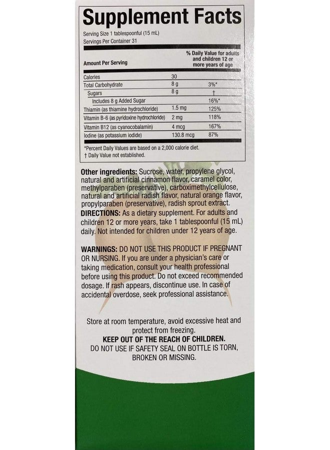 Menper Rabano Yodado Liquid 16 Fl Oz. - Bonus Size - Supplement Vitamin B12, B6 and Thiamin (1 Month Supply) - Image 2