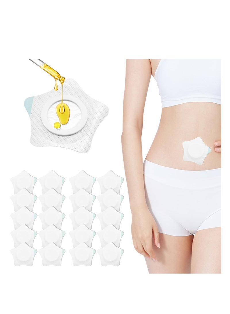 SYOSI 20Pcs Disposable Castor Oil Pack Wrap for Belly Button, Spunlace Cloth Castor Oil Pack Castor Oil Patches, Self-Adhesive Castor Oil Compress Castor Oil Wrap Pads, Water and Oil Proof, White - Image 1