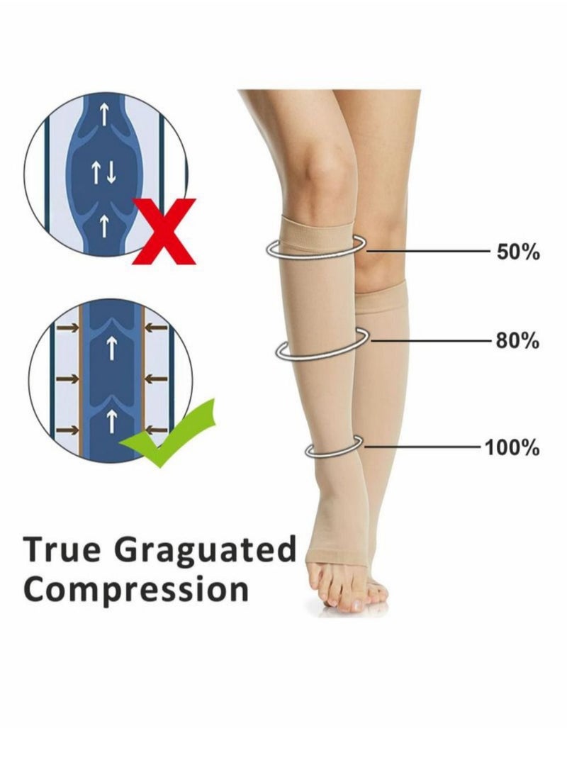 HADASSAH Varicose Veins Medical Elastic Stockings Open Toe Thin XL