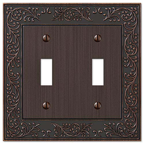 Amerelle 43TTVB English Garden Wallplate, 2 Toggle, Cast Metal, Aged Bronze, 1-Pack - Image 5