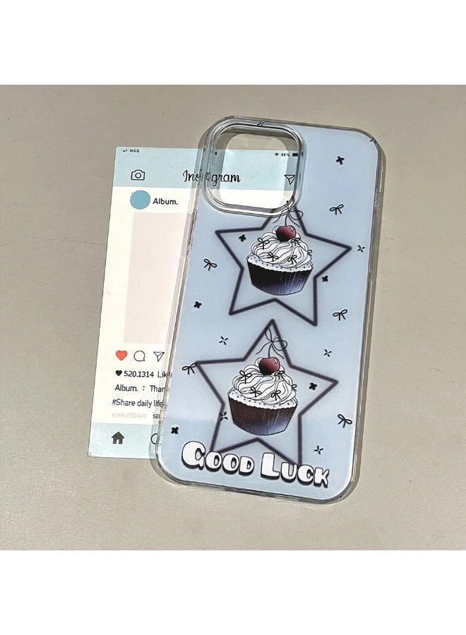 NIBEMINENT Creative Star Cake Protective TPU Case Cover For iPhone 15 Pro Max, White