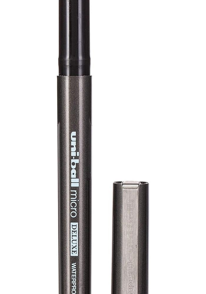 Uniball uni-ball Micro Deluxe Roller Pen Set - Black (Pack of 12) - Image 2