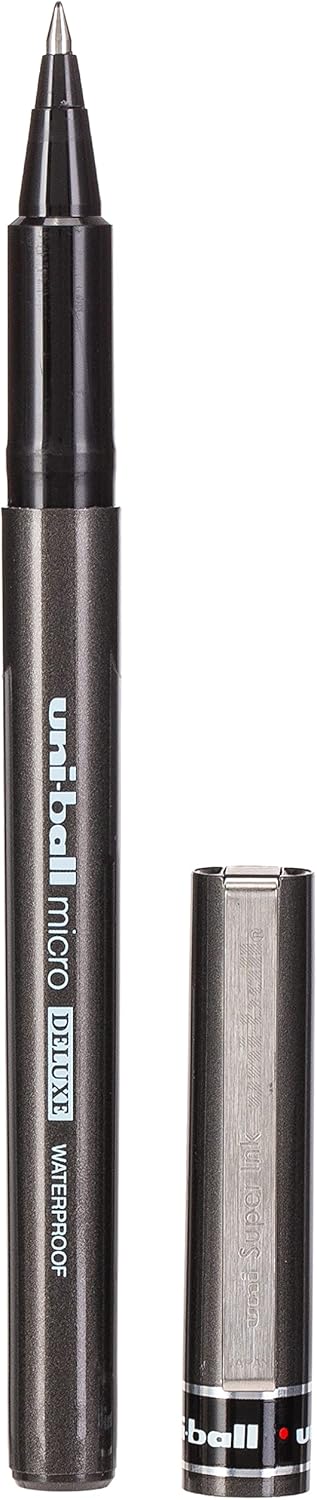 Uniball uni-ball Micro Deluxe Roller Pen Set - Black (Pack of 12) - Image 1