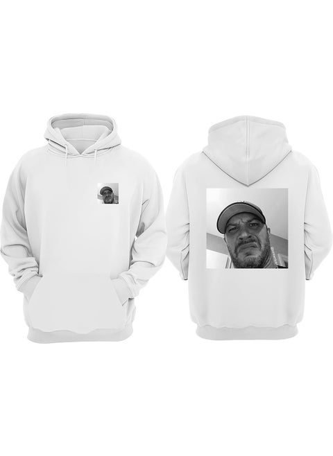 Unisex Tom Hardy Dot Org Design Front Back Printed Regular Fit White Sweatshirt