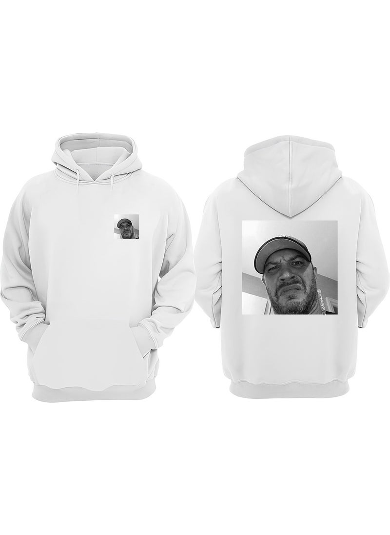 The Wert - Unisex Tom Hardy Dot Org Design Front Back Printed Regular Fit White Sweatshirt - Image 1
