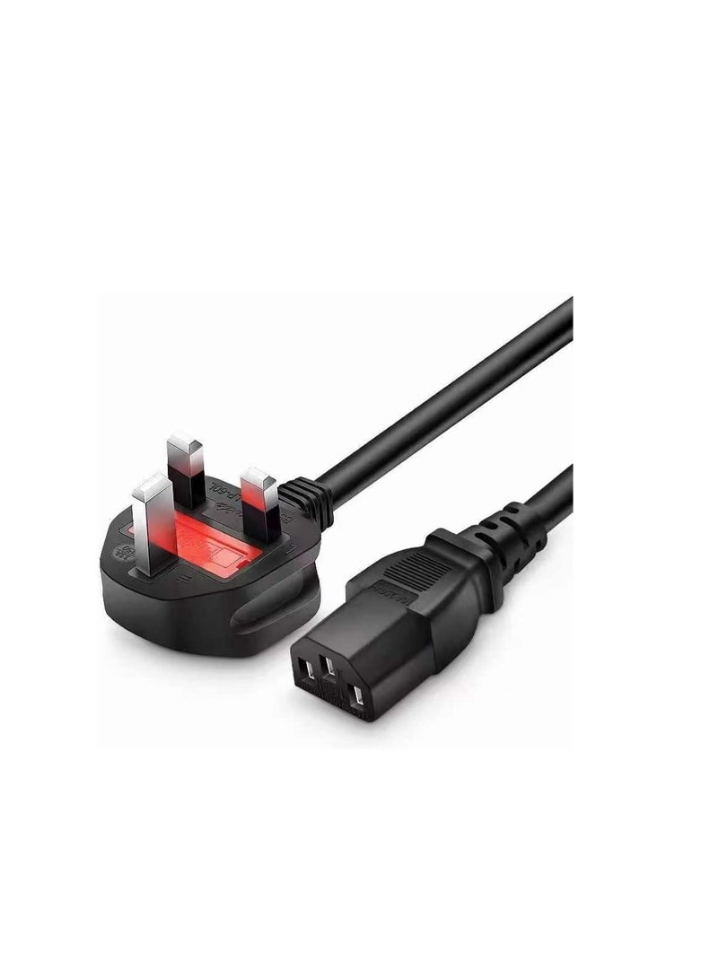 Terabyte MAINS POWER CABLE - PC MONITOR KETTLE LCD TV LEAD - 3 PIN - 1.5METER - Image 1