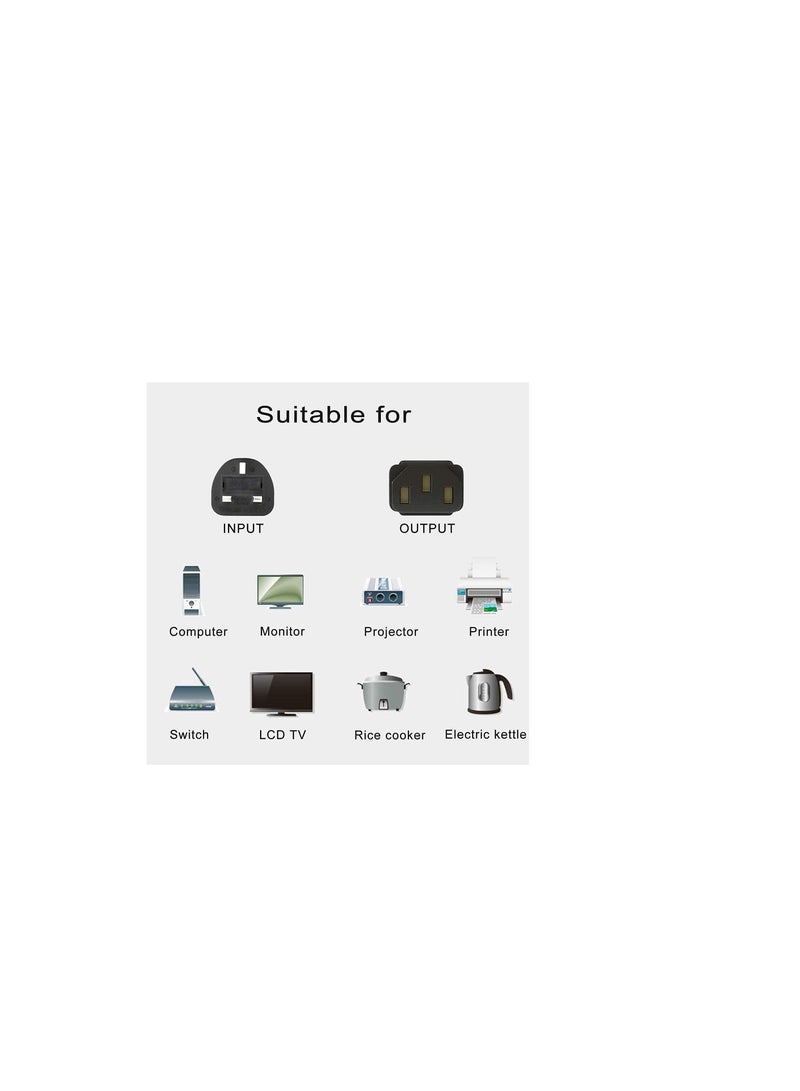 Terabyte MAINS POWER CABLE - PC MONITOR KETTLE LCD TV LEAD - 3 PIN - 1.5METER - Image 4